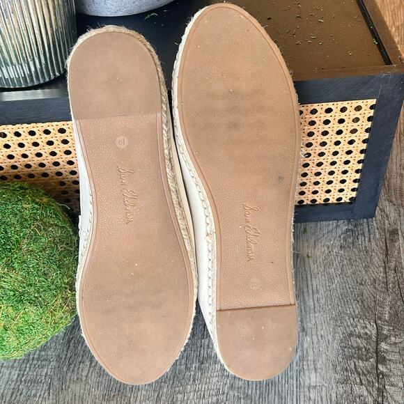 Sam Edelman Loafer Sz 10M Soft Ivory Leather Flat Casual Comfort Shoe Norm-core - Picture 8 of 15